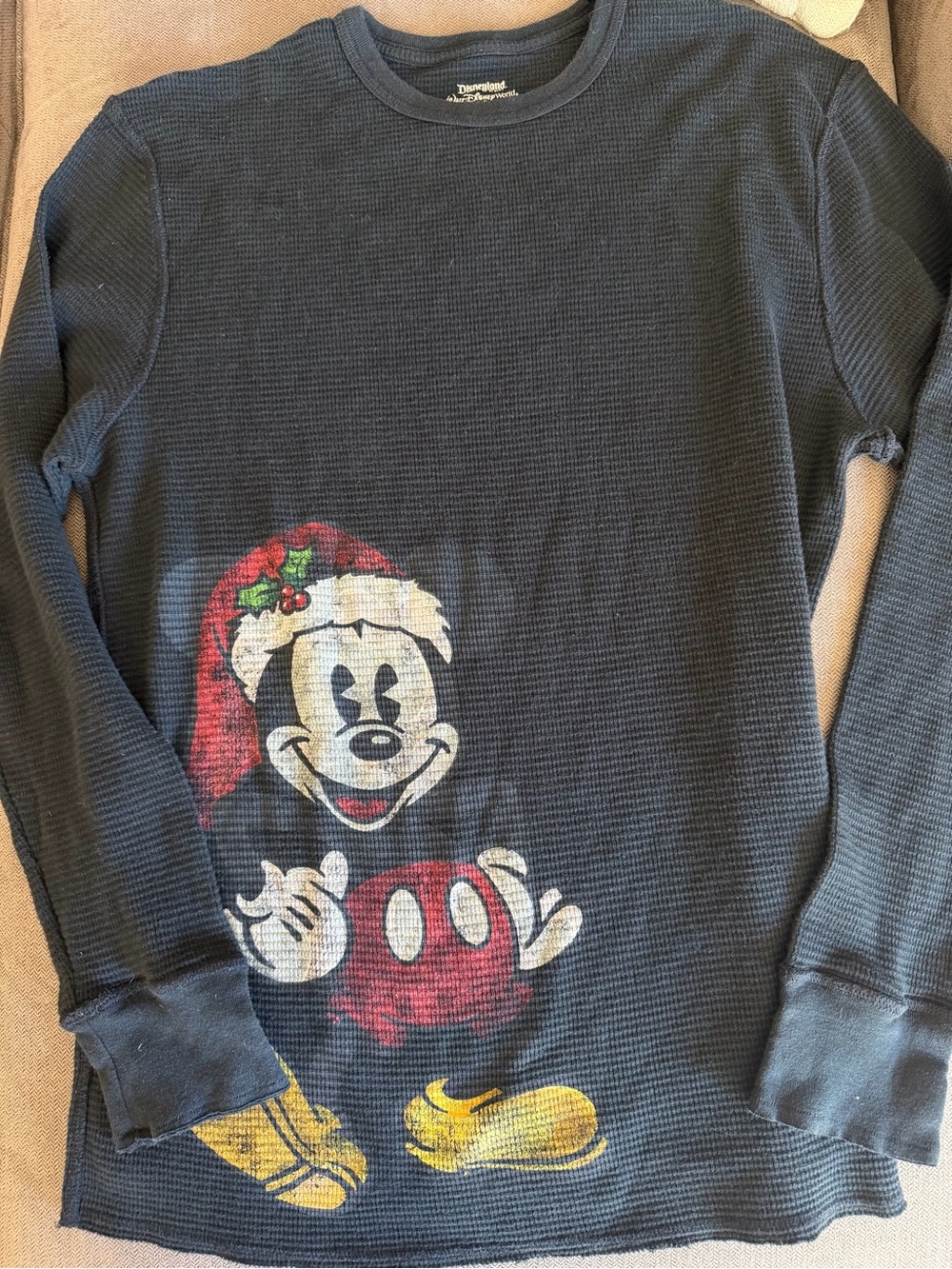 Disney Vintage Navy Crewneck Sweater with Mickey Holiday Graphic